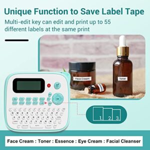 Labelife Label Maker Machine with Tape, Portable Label Maker D210S, QWERTY Keyboard, Easy-to-Use, Handheld Label Maker with Laminated Tape and Adapter, for Home Office and School Organization, Green