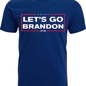 GunShowTees Let's Go Brandon | Donald Trump Shirt, 2X-Large, Navy