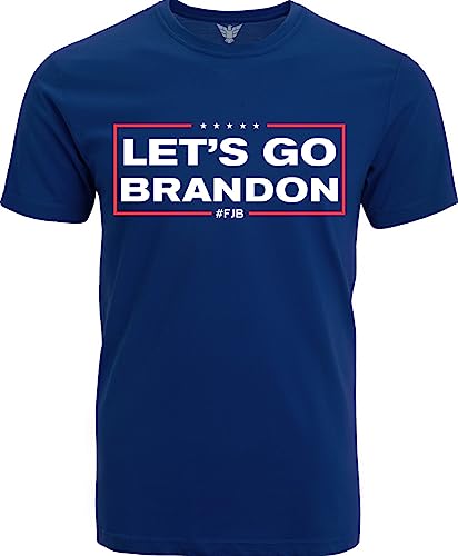 GunShowTees Let's Go Brandon | Donald Trump Shirt, 2X-Large, Navy