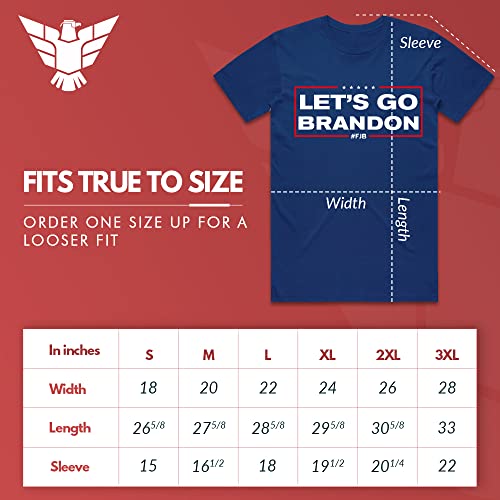 GunShowTees Let's Go Brandon | Donald Trump Shirt, 2X-Large, Navy