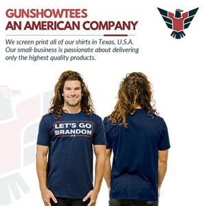 GunShowTees Let's Go Brandon | Donald Trump Shirt, 2X-Large, Navy