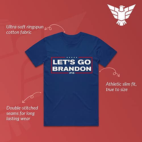 GunShowTees Let's Go Brandon | Donald Trump Shirt, 2X-Large, Navy