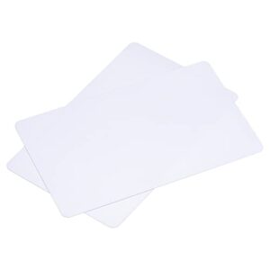 meccanixity blank pvc cards for id badge printers, adhesive-back graphics quality white plastic cr80 16 mil (cr8016) pack of 20
