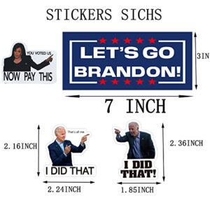 310Pcs I Did That Biden Harris We Did It Joe Sticker Stickers Gas UWHENBO We Did That Joe Sticker Kamala Let's Go Brandon Waterproof Easy to Remove No Residue Leaves Funny Decal Gold 320