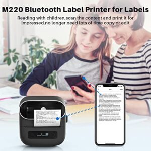 Phomemo M220 Label Maker, Bluetooth Label Printer, 3.14 Inch Portable Thermal Label Maker Machine for Barcode, Labeling, Organizing, Small Business, Compatible with iOS & Android, with 3 Label