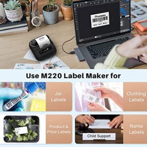 Phomemo M220 Label Maker, Bluetooth Label Printer, 3.14 Inch Portable Thermal Label Maker Machine for Barcode, Labeling, Organizing, Small Business, Compatible with iOS & Android, with 3 Label