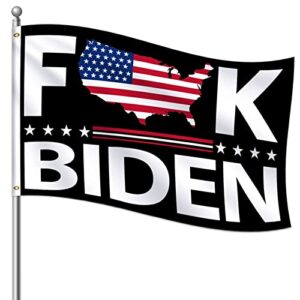 fuck biden flag 3x5 ft, f biden flag fk biden fuck joe biden flag heavy duty 100d thick polyester with two durable brass grommets, double stitched, bright colors, indoor outdoor decoration
