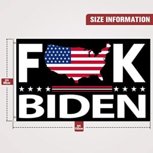 Fuck Biden Flag 3x5 ft, F Biden Flag FK Biden Fuck Joe Biden Flag Heavy Duty 100D Thick Polyester with Two Durable Brass Grommets, Double Stitched, Bright Colors, Indoor Outdoor Decoration