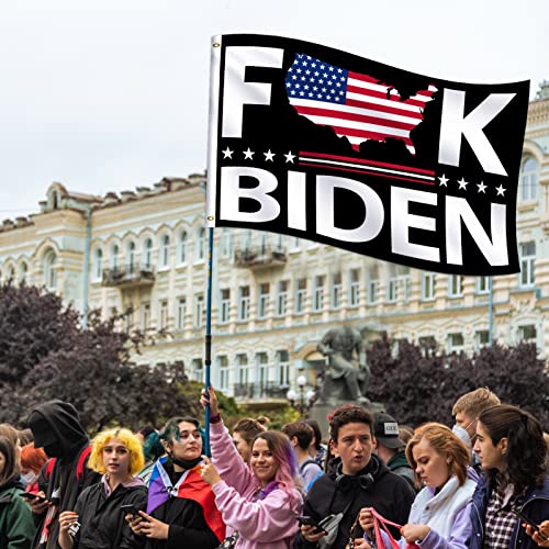 Fuck Biden Flag 3x5 ft, F Biden Flag FK Biden Fuck Joe Biden Flag Heavy Duty 100D Thick Polyester with Two Durable Brass Grommets, Double Stitched, Bright Colors, Indoor Outdoor Decoration