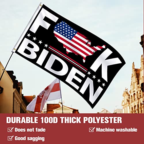 Fuck Biden Flag 3x5 ft, F Biden Flag FK Biden Fuck Joe Biden Flag Heavy Duty 100D Thick Polyester with Two Durable Brass Grommets, Double Stitched, Bright Colors, Indoor Outdoor Decoration
