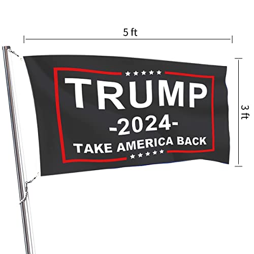 Trump 2024 Flag Fuck Biden Flag 3x5 ft Make America Great Again Flag Double Stitch Around The Edge with Two Brass Buttonholes 4 Patterns (Trump 2024-4 Patterns #2)