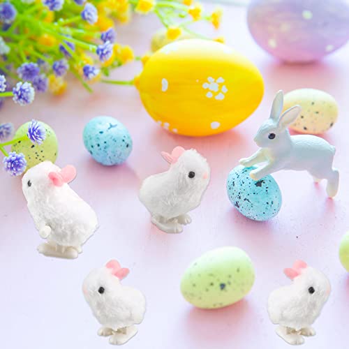 Cotiny 24 Pack Easter Jumping Bunny Wind Up Rabbit Toys Plush Bunny for Easter Party Favors Classroom Prizes Basket Stuffers