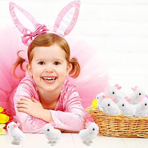 Cotiny 24 Pack Easter Jumping Bunny Wind Up Rabbit Toys Plush Bunny for Easter Party Favors Classroom Prizes Basket Stuffers