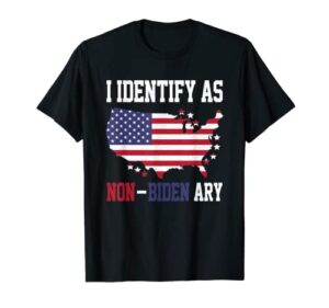 i identify as non-biden amy america flag apparel t-shirt