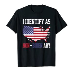 I Identify As Non-Biden Amy America Flag Apparel T-Shirt