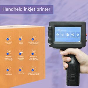 Portable Inkjet Printer with 4.3 Inch HD Touch Screen, Handheld Inkjet Printer with Quick-Drying Ink Cartridge, Handheld Printer Gun for Label/Production Date/Serial Number/Barcode/QR Code/Logo/Image