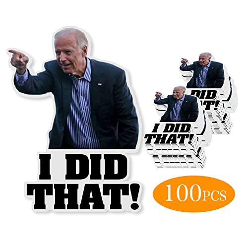 VARGTR 100 Pcs I Did That Biden Stickers, Funny Joe Biden I Did That Stickers Pointed to Your Left and Right Stickers Waterproof Stickers for Gas Pump Motorcycle (Left 100Pcs)