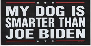 my dog is smarter than joe biden car, truck, refrigerator 4x8 magnet made in usa