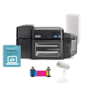 Fargo DTC1500 ID Card Printer (Single-Sided + Supplies)