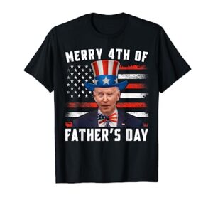 funny joe biden happy merry 4th of july confused fathers day t-shirt