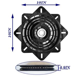 10Inch Bar Stool Swivel Plate Heavy Duty, Chair Swivel Base with Solid Ring of Ball Bearings, 600lbs Capacity Replacement Swivel Seat Parts Lazy Susan Hardware for Barstools Recliner Chair Boat