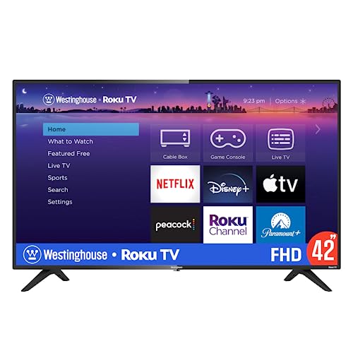 Westinghouse Roku TV - 42 Inch Smart TV, 1080P LED Full HD TV with Wi-Fi Connectivity and Mobile App, Flat Screen TV Compatible with Apple Home Kit, Alexa and Google Assistant