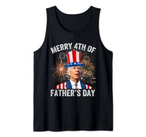 joe biden merry 4th of father's day funny 4th of july tank top