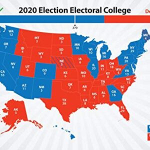Laminated Joe Biden 2020 Electoral College Map President Election Results Road to 270 Votes Blue Red States Bye Don Kamala Harris Poster Dry Erase Sign 16x24
