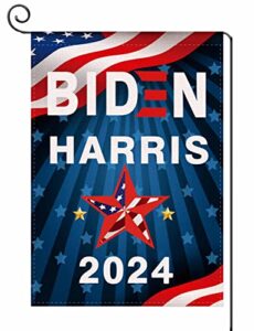 yaochong biden harris flag vote 2024 president small garden flag vertical double sided 12.5x18 inch, patriotic american star election yard gift house decoration(2024)