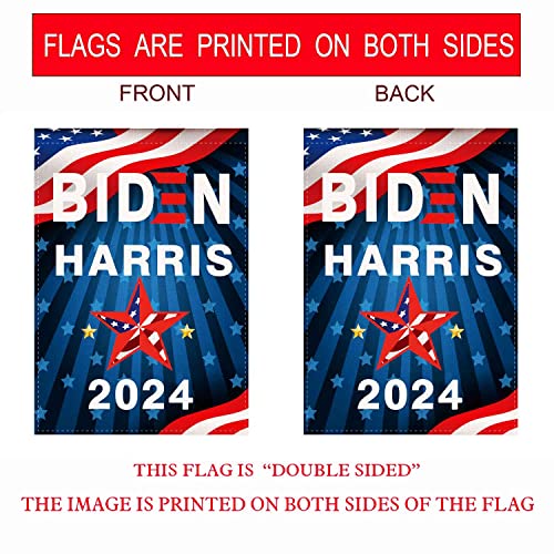 YaoChong Biden Harris Flag Vote 2024 President Small Garden Flag Vertical Double Sided 12.5x18 Inch, Patriotic American Star Election Yard Gift House Decoration(2024)