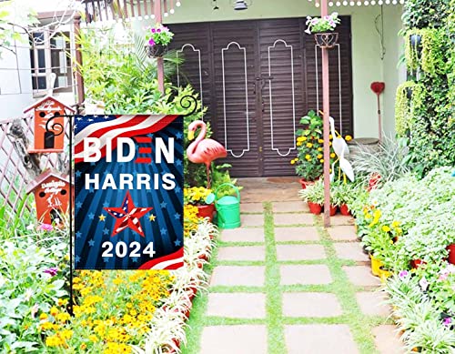 YaoChong Biden Harris Flag Vote 2024 President Small Garden Flag Vertical Double Sided 12.5x18 Inch, Patriotic American Star Election Yard Gift House Decoration(2024)