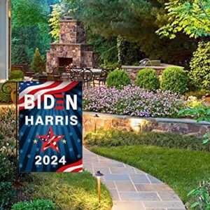 YaoChong Biden Harris Flag Vote 2024 President Small Garden Flag Vertical Double Sided 12.5x18 Inch, Patriotic American Star Election Yard Gift House Decoration(2024)