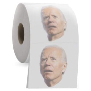 peelitical toilet paper roll - gag gift novelty tp with full-color image - 2 ply bath tissue 100 sheets per roll - funny democrat joke with image printed on every sheet (sleepy joe)