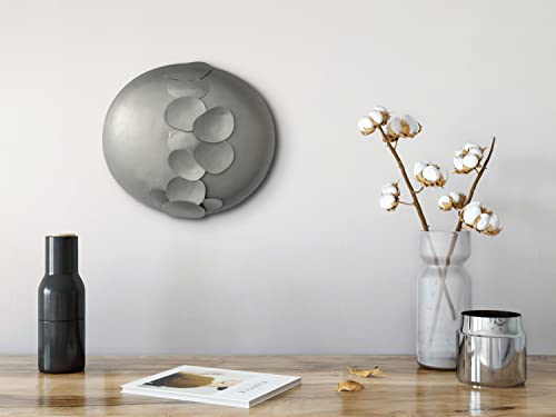 Modern Abstract Metal Wall Sculpture - Oval, Silver Wall Decor - Unique, Modern, Minimalist - sold inidvidually