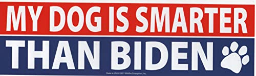 My Dog is Smarter Than Biden 3x10 Bumper Sticker Trump 2024 Made in The USA for Americans by Americans