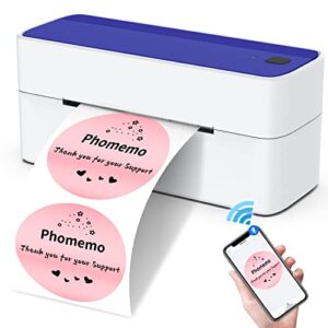 bluetooth thermal label printer, phomemo wireless 4x6 shipping label printer for shipping packages, high speed desktop label maker for small business, compatible with amazon, etsy, ebay, usps, shopify
