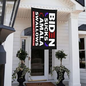 Fuck Joe Biden Flag 3x5 Fuck Biden Flag Biden Sucks Kamala Swallows Flag Anti Kamala Harris Vote Red Save America Vote Republican Flag F K biden Flag With Metal Grommet Flags Banners Yard Sign