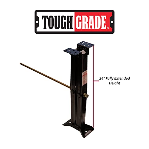 ToughGrade 5000 lb 24" RV Scissor Leveling Stabilizer Jack Camper Trailer 4 Pack with Handle