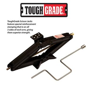 ToughGrade 5000 lb 24" RV Scissor Leveling Stabilizer Jack Camper Trailer 4 Pack with Handle