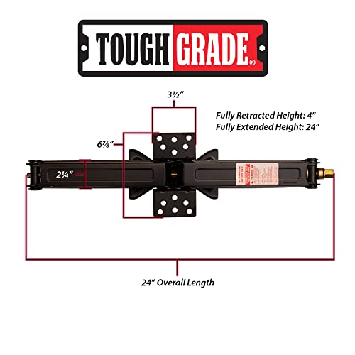 ToughGrade 5000 lb 24" RV Scissor Leveling Stabilizer Jack Camper Trailer 4 Pack with Handle