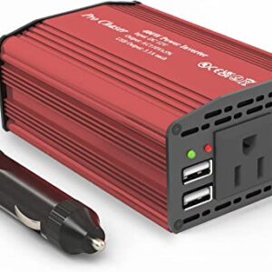 Pro Chaser 400W Power Inverters for Vehicles - DC 12v to 110v AC Car Inverter Converter, 6.2A Dual USB Charging Ports, Dual AC Adapter for Air Compressor Laptops