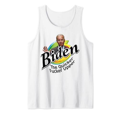 Funny Joe Biden Quicker F'r Upper Anti Biden Conservative Tank Top