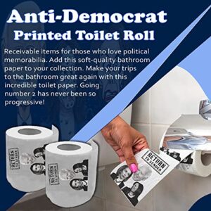 Pesky Patriot Anti-Democrat Party 2-Pack Toilet Paper Roll | Hilarious Facial Expression Anti Joe Biden, Kamala Harris, & Nancy Pelosi Roll | Funny Political Gift for Republicans or Democrats