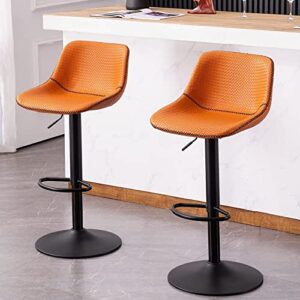 younuoke bar stools set of 2 modern faux leather swivel counter height barstools with back adjustable tall bar stool chairs for kitchen islands