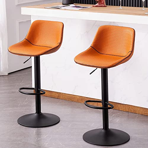 YOUNUOKE Bar Stools Set of 2 Modern Faux Leather Swivel Counter Height Barstools with Back Adjustable Tall Bar Stool Chairs for Kitchen Islands