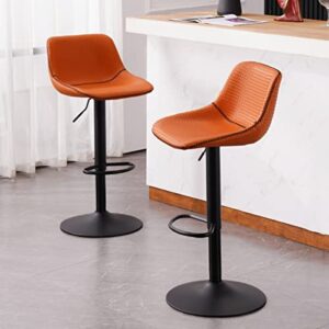 YOUNUOKE Bar Stools Set of 2 Modern Faux Leather Swivel Counter Height Barstools with Back Adjustable Tall Bar Stool Chairs for Kitchen Islands