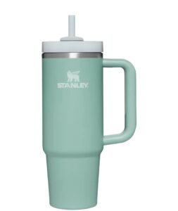 stanley adventure eucalyptus 30oz - reusable vacuum quencher tumbler with straw, leak resistant lid, insulated cup, maintains cold, heat, and ice for hours