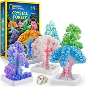 national geographic craft kits for kids - crystal growing kit, grow 6 crystal trees in just 6 hours, educational craft kit with art supplies, geode specimen, stem arts & crafts kit (amazon exclusive)