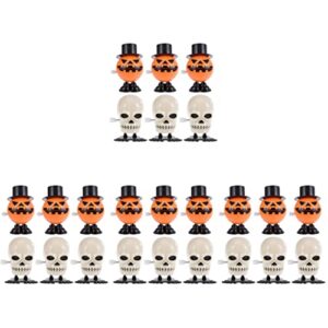 toyandona 24pcs small gift goodie pumpkin kids, up wind- goodies wind walking head stuffers toys fillers clockwork and jumping jack party favors funny halloween toy novelty supplies bag