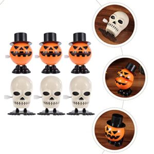 TOYANDONA 24pcs Small Gift Goodie Pumpkin Kids, Up Wind- Goodies Wind Walking Head Stuffers Toys Fillers Clockwork and Jumping Jack Party Favors Funny Halloween Toy Novelty Supplies Bag